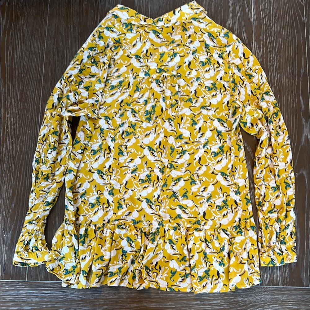 Maeve Yellow Ruffled Long Sleeve Rabbit Blouse - Picture 5 of 7